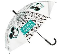 Eplusm Official Licensed Kids Automatic Umbrella 75cm Girls Boys Paw Patrol Disney Mickey Minnie Mouse Frozen Spiderman Lol Characters, Patrón de Mickey Mouse, Transparent, 75 cm, Paragua plegable