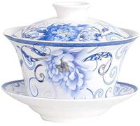 Eplze 10oz Large Gaiwan, Ceramic Teacup, Chinese Traditional Gaiwan (6#)