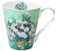 Eplze Bone China Teacup, 14oz- Van Gogh Series (White Rose)