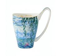 Eplze YBK Tech Bone China Coffee Mug, 16oz Large Tea Cup - Design Inspired by Claude Monet's Paintings (Water Lilies)