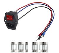 EPLZON 10A 250V 3D Printer Power Socket Inlet Module Plug With 10A 15A Fuse 18 AWG Extension Cable 3 Pin Male Power Switch IEC320 C14(Pack of 1 Pcs)