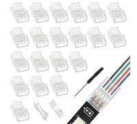 EPLZON 4 Pin 10 mm LED Strip Connector - RGB Lights Adapter for 5050 LED Strip Light (20pcs)