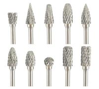 EPLZON Carbide Rotary Burr Set fit for Dremel 1/8" Shank For Metal Wood Stone Plastic Carving Cutting Cleaning Grinding Engraving (Pack of 10pcs)