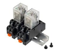 EPLZON DC 24V JQX-13FL 62PL Coil 8 Pin 10A DPDT LED Indicator Electromagnetic Power Relay with Plug-in Terminal Socket and DIN Slotted Aluminum Rail
