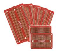 EPLZON Plated PCB Solder-able Breadboard for Electronics Projects Compatible with Arduino Soldering Projects 2.05"x3.5" (5 Pack + 2 Mini Board,red)