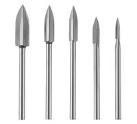 EPLZON Wood Carving Tools for Rotary HSS Tool 1/8” Shank Universal Tool For DIY Carving Drilling Micro Sculpture Wood Crafts Grinding(Pack of 5pcs)