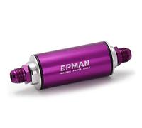 EPMAN Car Truck Racing Ready Inline Fuel Filter AN10 with 100 Micron Element Steel SS Universal High Pressure (Purple)