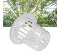 EPMANN 10Pack Net Pots, 2.4In Plastic Garden Slotted Mesh Net Cups Clear Orchids Pots Mesh Baskets Hydroponics Supplies Cups Heavy Duty Plant Nursery Basket Wide Lip Bucket Basket for Hydroponics