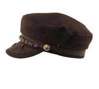 Epoch hats company Men's Greek Fisherman Sailor Fiddler Winter Wool Driver Hat Flat Cap, Brown, L-XL