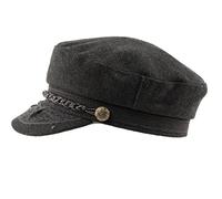Epoch hats Men's Greek Fisherman Sailor Fiddler Winter Wool Driver Hat Flat Cap, A Charcoal, S/M