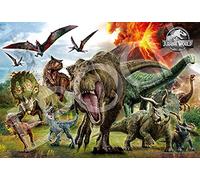 EPOCH Jurassic World Dinosaur Attack Puzzle 100 Pieces 26 x 38 cm 26-901s with Spatula Glue with Dot Tickets