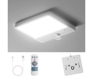 Epochglo Rechargeable Motion Sensor Light Indoor, Wireless Battery Operated LED Ceiling Lights Magnetic Shower Wall Lamp for Shed Loft Bathroom Garage Stairs, 3 Color Temperatures, Remote Control
