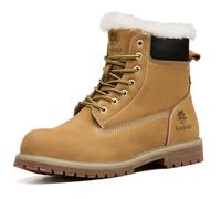 Epochsaga Men's Classic Tan High-Top Work-Style Dr. Martens Boots Durable Cowhide Outdoor Hiking Boots Non-Slip Thick-Soled Casual Work Boots