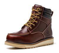 Epochsaga Men's Matte Genuine Leather Work Boots, Sturdy Robust Ankle Boots for Commuting, Daily and Outdoor Casual Wear