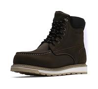 Epochsaga Men's Retro Work Boots with Logo Embossing, Sturdy Thick Sole Casual Ankle Boots for Daily and Outdoor Use