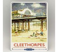 EpochSign CLEETHORPES RAILWAY POSTER METAL SIGN SEASIDE BEACH BRITISH RAIL TRAVEL VINTAGE Metal Tin Sign 8x12 inches