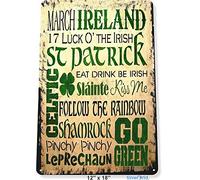 EpochSign Irish Collage Metal Wall Art St Patrick Celtic Shamrock Bar Outdoordoor Sign Wall Decorati 12x8 inchs