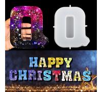 EPODA Large Letter Resin Moulds, 3D Alphabet Molds for Resin, Resin letters Mould for Flowers, Silicone Moulds for DIY Crafts,Home Party Decoration,Birthday Wedding Party (Q)