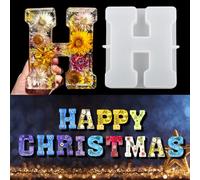 EPODA Large Letter Resin Moulds, 3D Alphabet Molds for Resin, Resin Letters Mould for Flowers, Silicone Moulds for DIY Crafts,Home Party Decoration,Birthday Wedding Party(H)