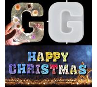 EPODA Large Letter Resin Moulds, 3D Alphabet Molds for Resin, Resin Letters Mould for Flowers, Silicone Moulds for DIY Crafts,Home Party Decoration,Birthday Wedding Party(G)