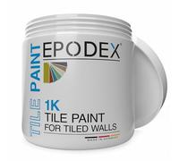 EPODEX 1K Tile Paint for Kitchens, Toilets & More, Coating for Normally Stressed Interior Wall Tiles, Abrasion-Resistant, 1kg - 8m² per coat - Olive Grey - Pastel