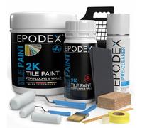 EPODEX 2K Tile Paint for Bathroom with Accessories - Polar White | 2K Tile Paint for Bathroom, Kitchen, Abrasion-Resistant, Waterproof, For Floor & Wall Tiles, 1.8kg - 7m² for 2 coats
