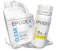 EPODEX ECO MAX Epoxy Resin Kit, Clear Epoxy Resin for Pours up to 10 cm, Ideal for River Tables, Lamps and More, JET BLACK - RAL 9005-22.5kg