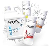 EPODEX Epoxy Resin Kit - ECO Series | Clear Epoxy Resin for pours up to 1 cm, 5 cm, or 10 cm | Resin Kit for coating, crafts, inclusions, river tables, lamps, jewellery, and more