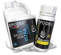 EPODEX Epoxy Resin Kit PRO MAX | Crystal clear Epoxy Resin for Pours up to 10 cm | Pouring Kit with or without Pigments | Ideal for River Tables, Lamps, Large Moulded Pieces, and More