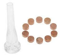 Epodmalx 10Pcs Water Key Water Key Spit Valve Cork Pad for Trumpet Trombone & 1 Pcs ABS Trumpet Mouthpiece 7C Size