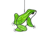 EPOGIFTS Frog Decor Stained Glass Window Hangings,Stained Glass Suncatchers for Window Frog Decorations for Party,Frog Gifts for Women,Frog Bathroom Decor,for Livingroom Bedroom