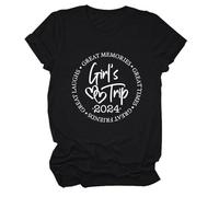 Epokay Girls' Trip 2024 T-Shirt Cheaper Than Therapy Ultimate Fun Friendship Graphic Tees Gift for Girls Crewneck Top, 1-black, XS