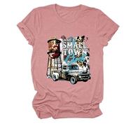 Epokay Just a Small Town Girl T-Shirt Nostalgic Small Town Dreamer Self-Discovery Inspirable Graphic Tees for Women, 2-rose Gold, S