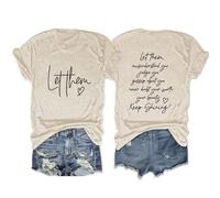 Epokay Let Them Misunderstand You Judge You Gossip About You Keep Shinning T-Shirt Self-Love Confidence Graphic Tees, 2-sandy, XS