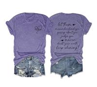 Epokay Let Them Misunderstand You Judge You Gossip About You Keep Shinning T-Shirt Self-Love Confidence Graphic Tees, 4-purple, 3XL