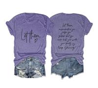 Epokay Let Them Misunderstand You Judge You Gossip About You Keep Shinning T-Shirt Self-Love Confidence Graphic Tees, 2-purple, XL