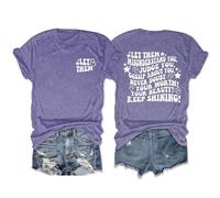 Epokay Let Them Misunderstand You Judge You Gossip About You T-Shirt Unwavering Self-Worth Embrace Your Beauty Tees, 3-purple, XS
