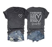 Epokay to The Person Behind Me You are Amazing Beautiful Enough Double-Sided Printed T-Shirt Positivity Graphic Tees, 2-black Grey, XXL