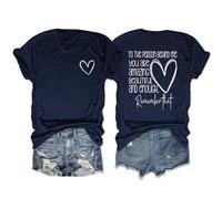 Epokay to The Person Behind Me You are Amazing Beautiful Enough Double-Sided Printed T-Shirt Positivity Graphic Tees, 2-dark Blue, XL