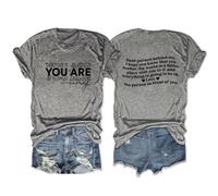 Epokay You are Enough Dear Person Behind Me Double-Sided Printed T-Shirt Spreading Love Embracing Self-Worth Tees, 2-dark Grey, XL