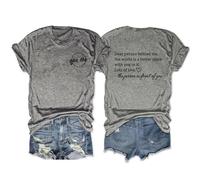 Epokay You are Enough Dear Person Behind Me Double-Sided Printed T-Shirt Spreading Love Embracing Self-Worth Tees, 1-dark Grey, M