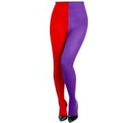 Epokus Women's Multicolour Tights Two-Tone Tights Two Tone Legging Tights Costume Accessories for Carnival and Theme Parties (Pink + Purple)