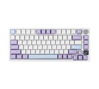 EPOMAKER Ajazz AK820 Pro 75% Gasket-mounted Mechanical Keyboard with TFT Screen, 3 Modes(BT 5.1/2.4G Wireless & Type-C Wired), Sound Dampening Foams (White Purple, Ajazz Gift Switch)