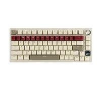EPOMAKER Ajazz AK820 PRO Wireless Gaming Keyboard, Glass Screen, Knob, Hot Swappable, 2.4GHz/USB/BT5.0, Gasket Creamy, 75% Mechanical Keyboard for PC/Mac/Office/Gaming (Beige, Gift Switch)