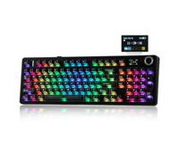 EPOMAKER AULA F99 MAX Wireless Mechanical Keyboard, Smart Screen & Knob, 8000mAh, 2.4Ghz/BT Creamy Keyboard, Pre-Lubed Switch, Hot-Swappable, RGB Backlit, Custom Software (Black, Reaper Switch)