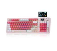 EPOMAKER AULA F99 MAX Wireless Mechanical Keyboard, Smart Screen & Knob, 8000mAh, 2.4Ghz/BT Creamy Keyboard, Pre-Lubed Switch, Hot-Swappable, RGB Backlit, Custom Software (Pink, Reaper Switch)