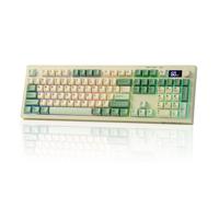 EPOMAKER AULA S102 PRO Membrane Gaming Keyboard with TFT Screen, Volume Knob & Number Pad, BT/2.4G/USB, RGB Backlit, Creamy Silicone Structure, Silent Keyboard for PC Game/Office (Retro)