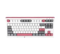 EPOMAKER Brick 87 Tri-Mode TKL Hot Swappable Mechanical Keyboard with Stackable Block Bar and Thumb-scroll Knobs, 3000mAh Battery, RGB, Compatible with Win/Mac (Grey Pink, Gateron Pro Yellow)