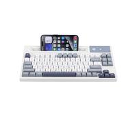 EPOMAKER DynaTab75 Wireless Gaming Keyboard with Slot for iPad Tablet, Hot-swap Gasket-mounted Mechanical Keyboard, 2.4G/USB-C/Bluetooth, Creamy Gasket, RGB Backl (White Blue, Wisteria Tactile Switch)