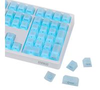 EPOMAKER Frost Jelly Keycaps Set - 126 Keys Forged Carbon Fiber Keycaps, Cherry Profile, ABS+PC, MX-Style Compatible for 61/68/84/87/98/100/104/108 ANSI Layout Mechanical Gaming Keyboards (Blue)